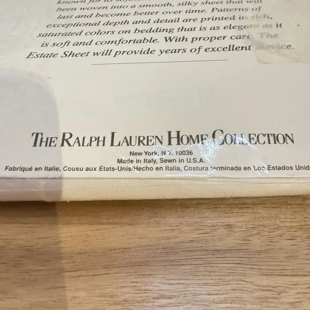 NOS Ralph Lauren The Estate Sheet KING FLAT Egyptian Cotton‎ Sateen BONE